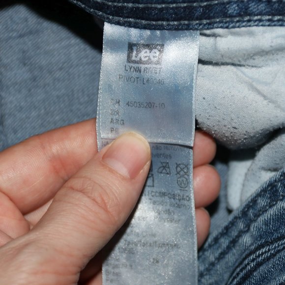 Lee Fits em All Lynn Rivet Blue Jeans - Ripped Distressed Knee - Waist 27x31.5 - Picture 6 of 12